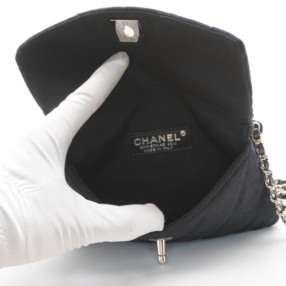 Pre-owned CHANEL Black Jersey Mini Flap Bag - Picture 4 of 5